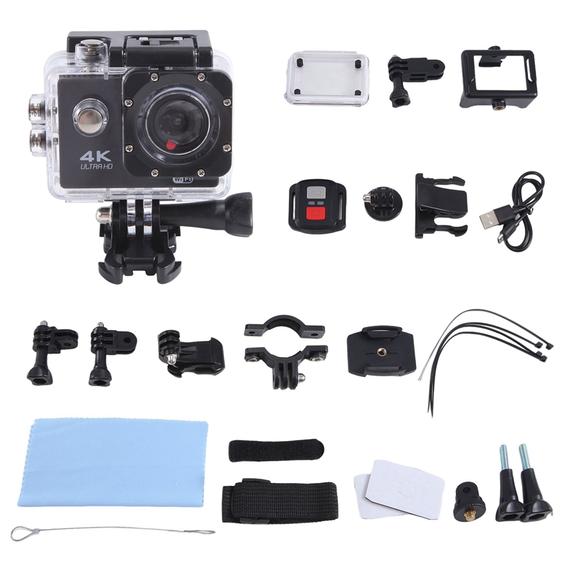 Ultra HD 4K Action Camera Underwater Helmet Waterproof 2.0-Inch Screen WiFi Remote Control