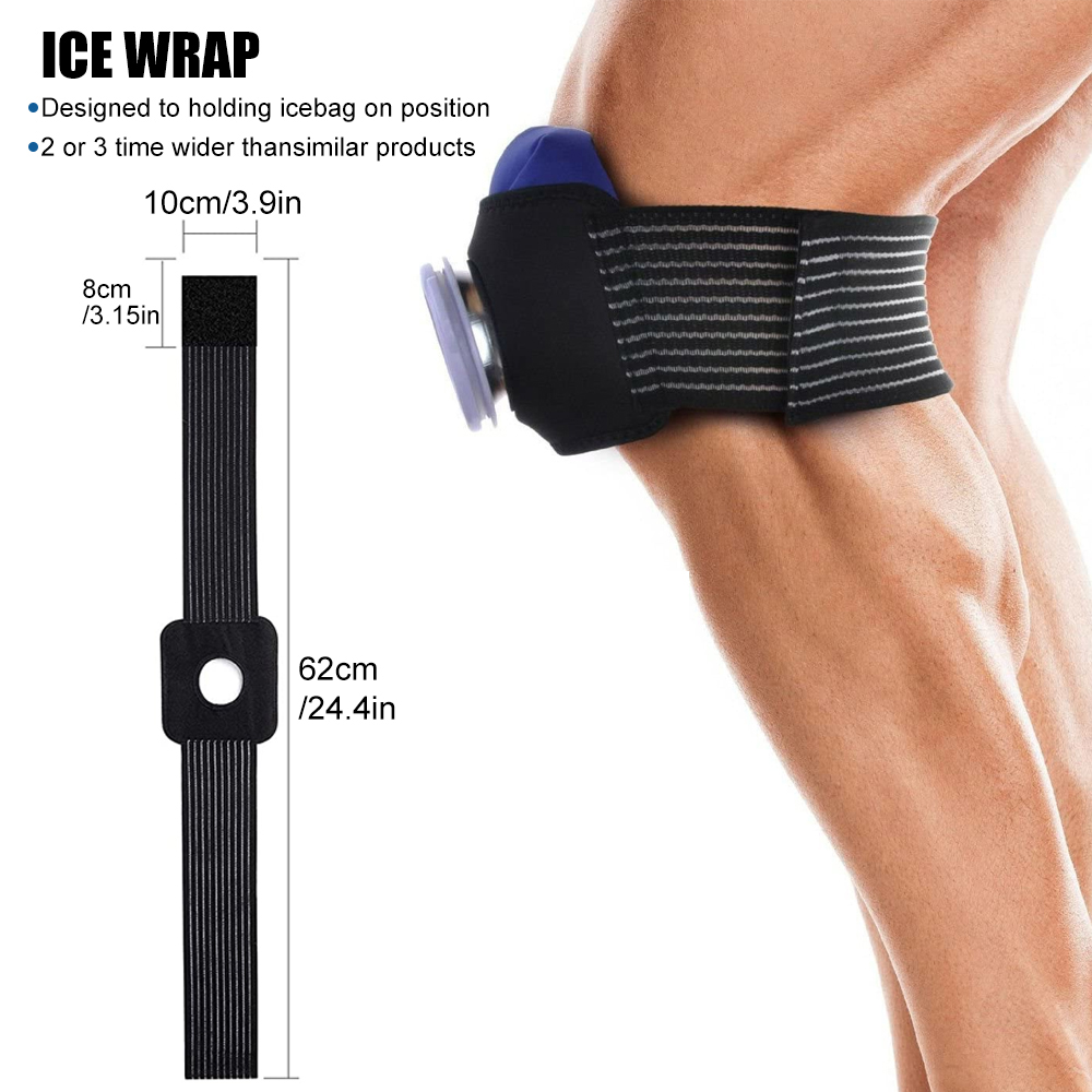 【Best value】 reusable ice bag pack with adjustable wrap ice pack for cold and hot therapy and pain relief for knee leg sselling sprain injury.