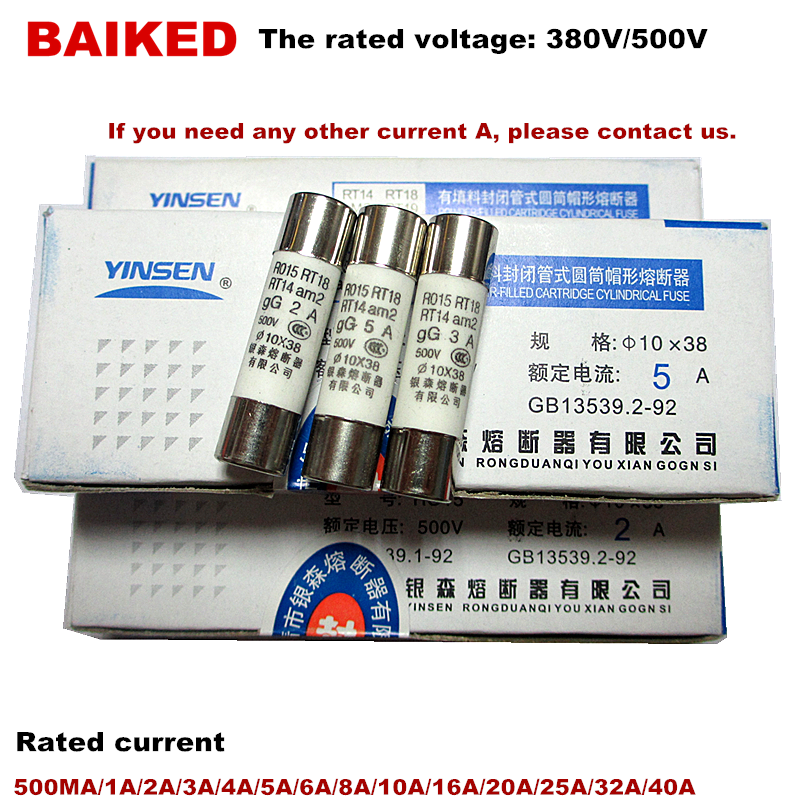 【GlobalTrendz】10/20Pcs 10*38 Fast blow Ceramic Fuse 10x38mm 380V 500V ...