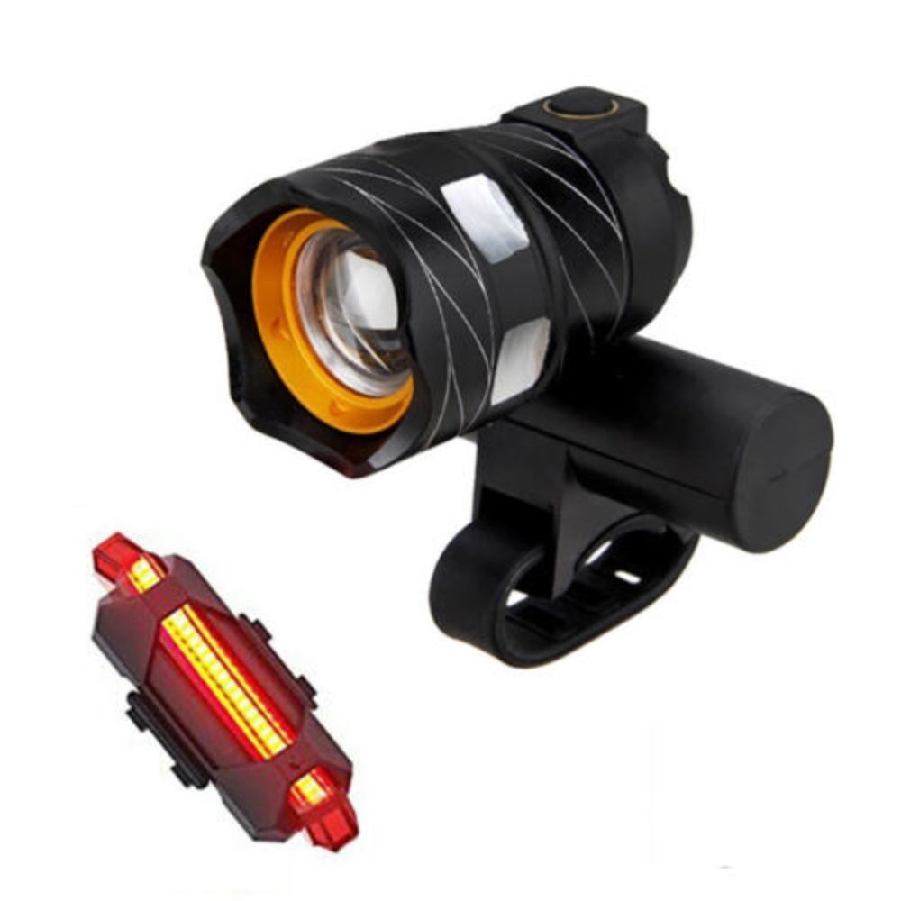 Librar usb có thể sạc lại đèn led xe đạp t6 xoay 360 độ thu phóng có thể điều chỉnh đèn pha xe đạp không thấm nước xe đạp leo núi đèn hậu trước phụ kiện xe đạp