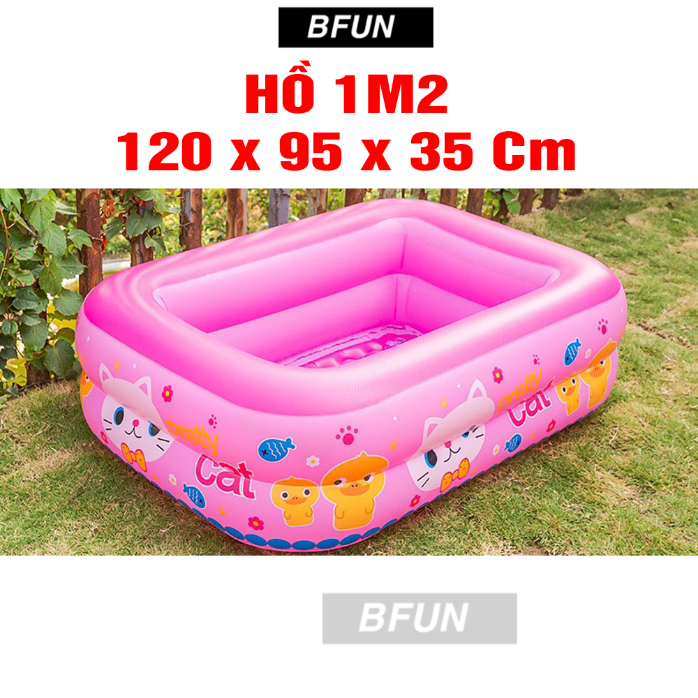 Bể Bơi Cho Bé 2 TẦNG Màu Hồng 1M5 / 1M2 LOẠI DÀY - Bể Bơi, Hồ Bơi Trẻ Em - Phao Bơi Cho Bé, Phao Tắm Cho Bé BFUN