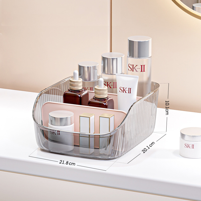 Desktop storage box Transparent cosmetic mask organizer multi-purpose snack basket Household kitchen debris storage box Save space