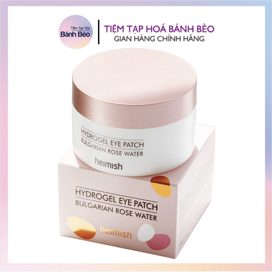 Mặt nạ mắt thạch hoa hồng dưỡng sáng giảm stress heimish hydrogel eye patch bulgatian rose water 60 miếng