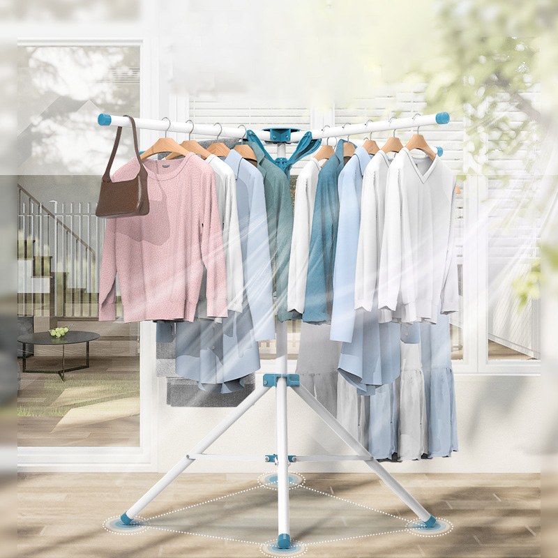 Drying rack floor-to-ceiling, folding, indoor and outdoor drying of cool clothes at the four corners, retractable pole in the bedroom, drying quilts on the balcony at home