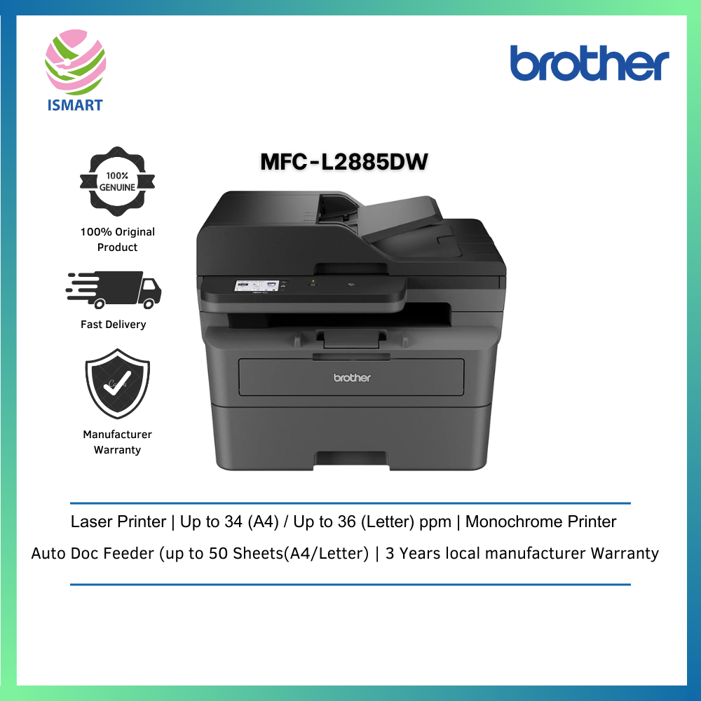 Brother MFCL2885DW All in One Wireless Mono Laser Printer Lazada