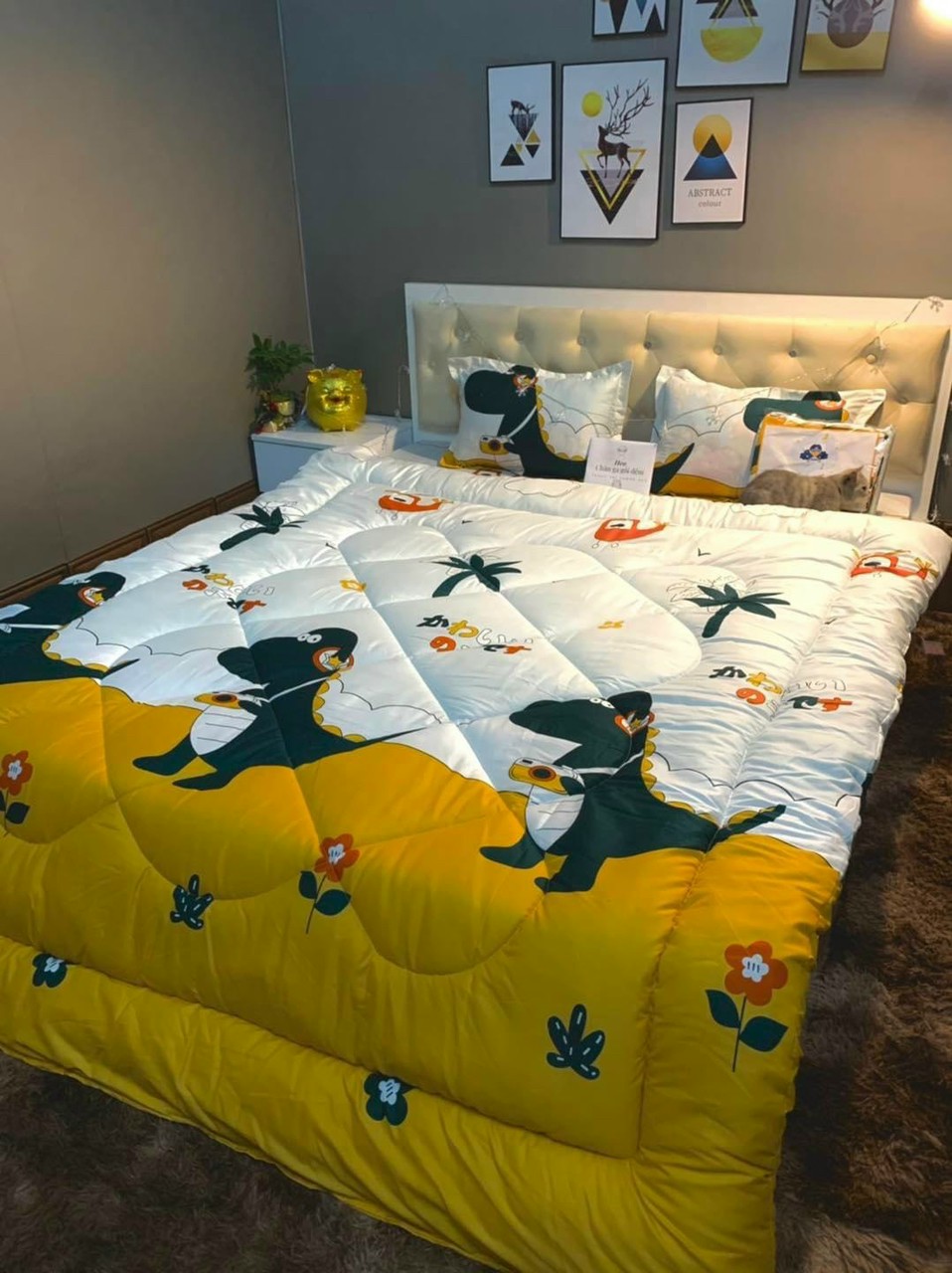Bộ chăn ga cotton hàn quốc 5 món