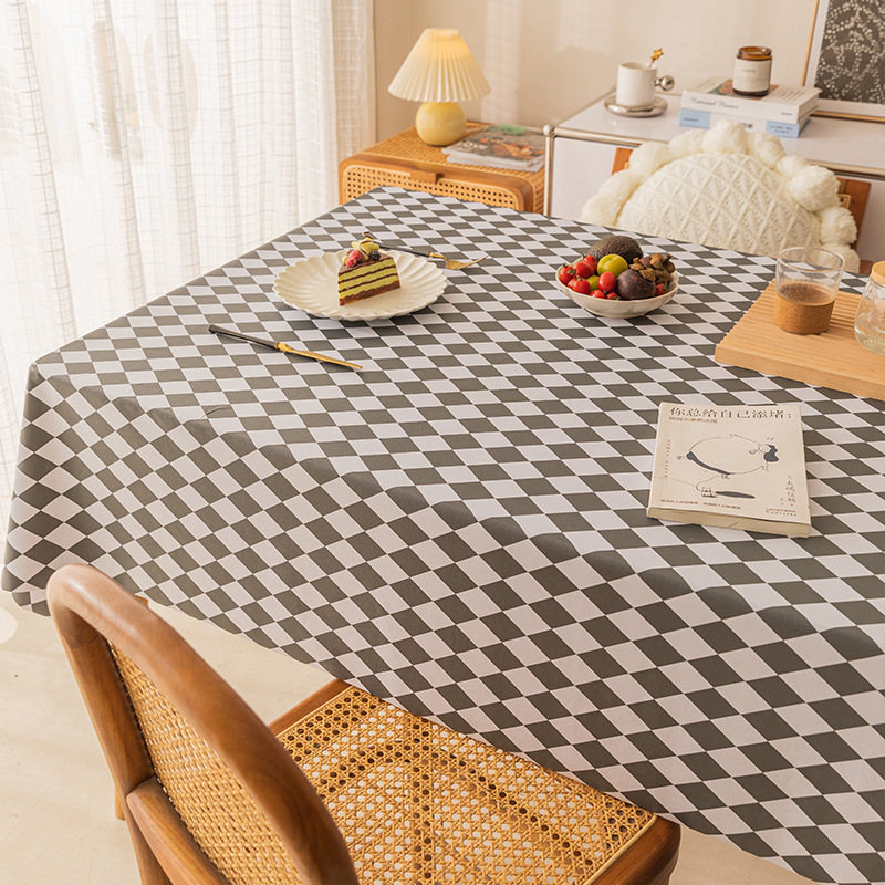 Instagram Wind Network Red PVC Table Cloth Waterproof, Oil proof, and No Wash Tea Table Cloth, Rectangular Light Luxury Diamond Table Cloth Wholesale