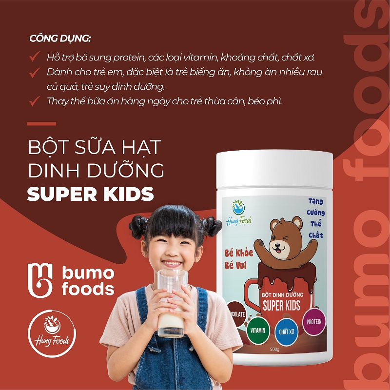 Bột sữa hạt dinh dưỡng Super Kids (Hộp 500gram)