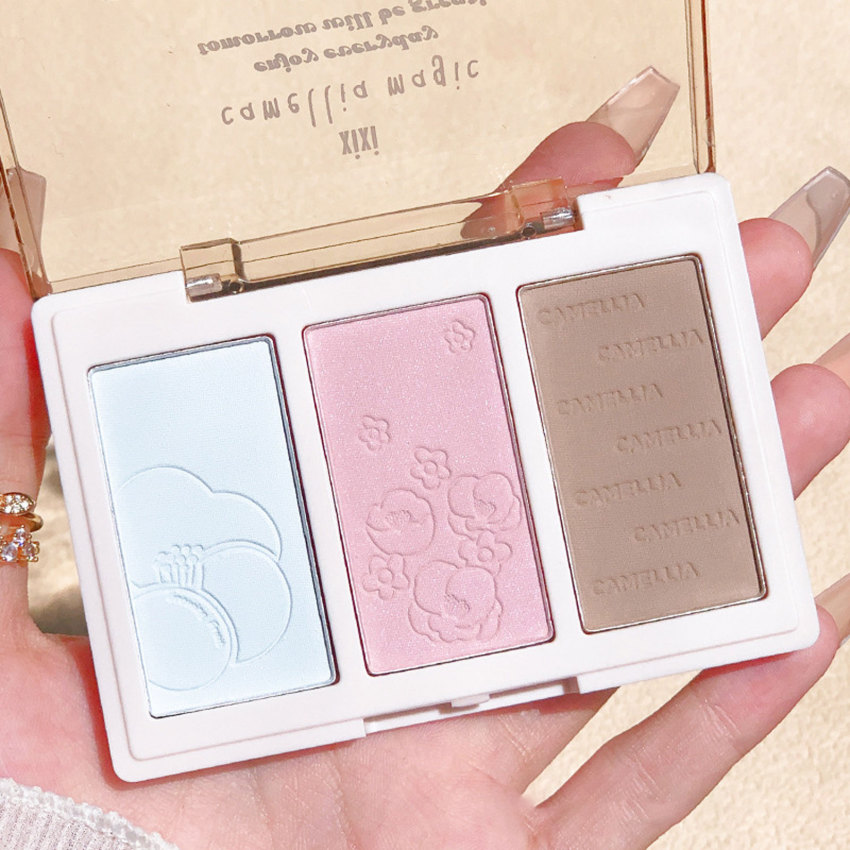 3 Colors Contouring Palette Matte Glitter Blusher Highlighter Nose Shadow Highlight Contour Pigments Brighten Makeup Cosmetics