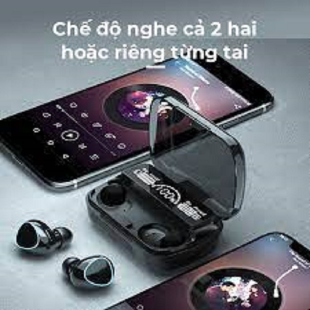 Tai nghe không dây bluetooth - Tai nghe bluetooth M10 V5.1 True Wireless - điều khiển cảm ứng pin trâu 3500mah, hỗ trợ mọi dòng máy, micro 2 bên, chống ồn, chống nước ,