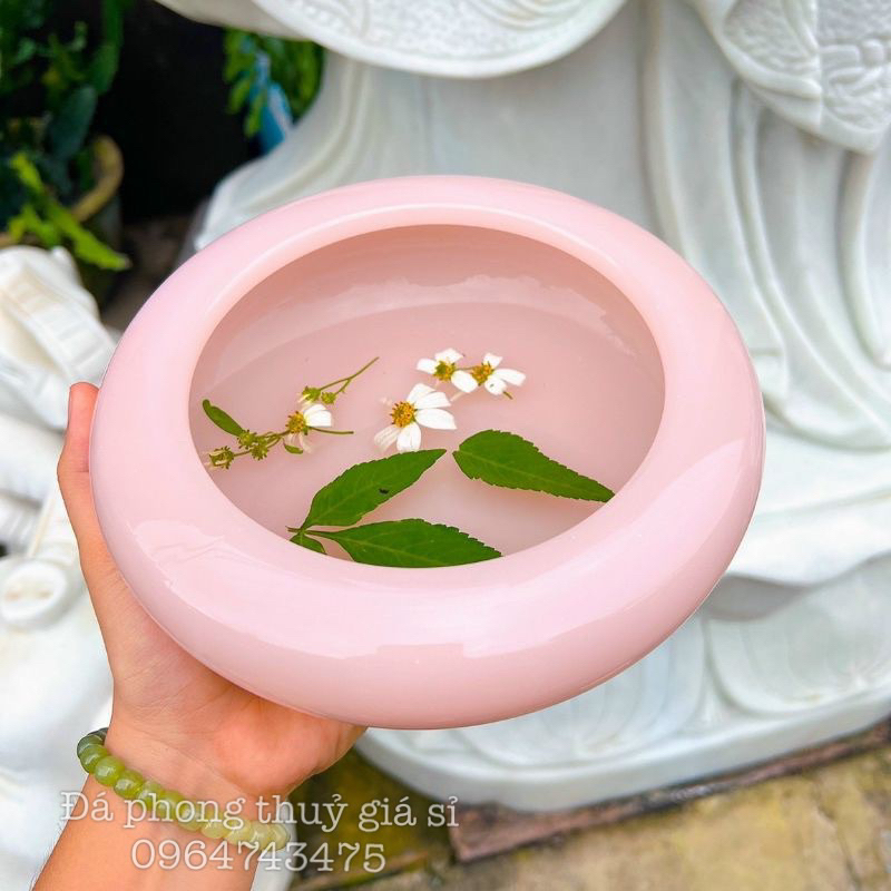 Bát minh đường tụ thủy, bát thả hoa đặt bàn thờ thầƞ Եài thổ địa bằng đá mã não cao cấp