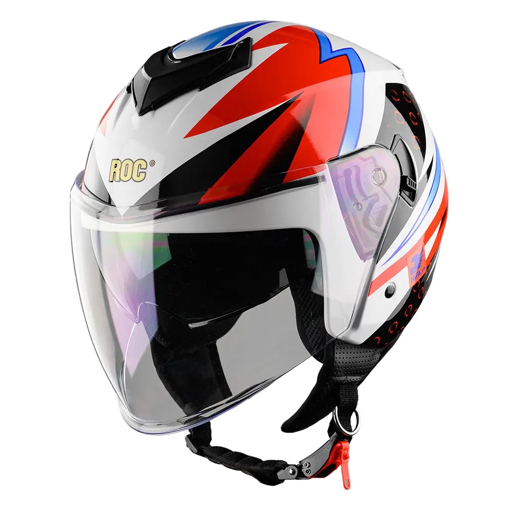 Original high grade ROC 07 2 glasses 3/4 helmet with 12 months manufacturer warranty