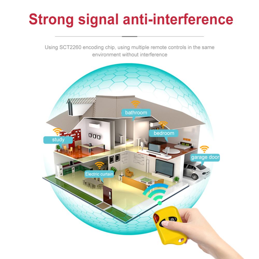315MHz/433MHz Garage Door Gate Opener Fixed Learning Code Wireless Clone Switch Copy Remote Controller for Electric Gate