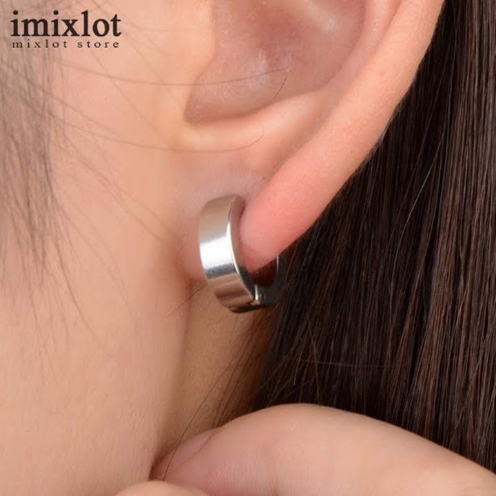 [HCM]Bông tai khoen titan cá tính BT121 đen ĐV: 2 chiếc