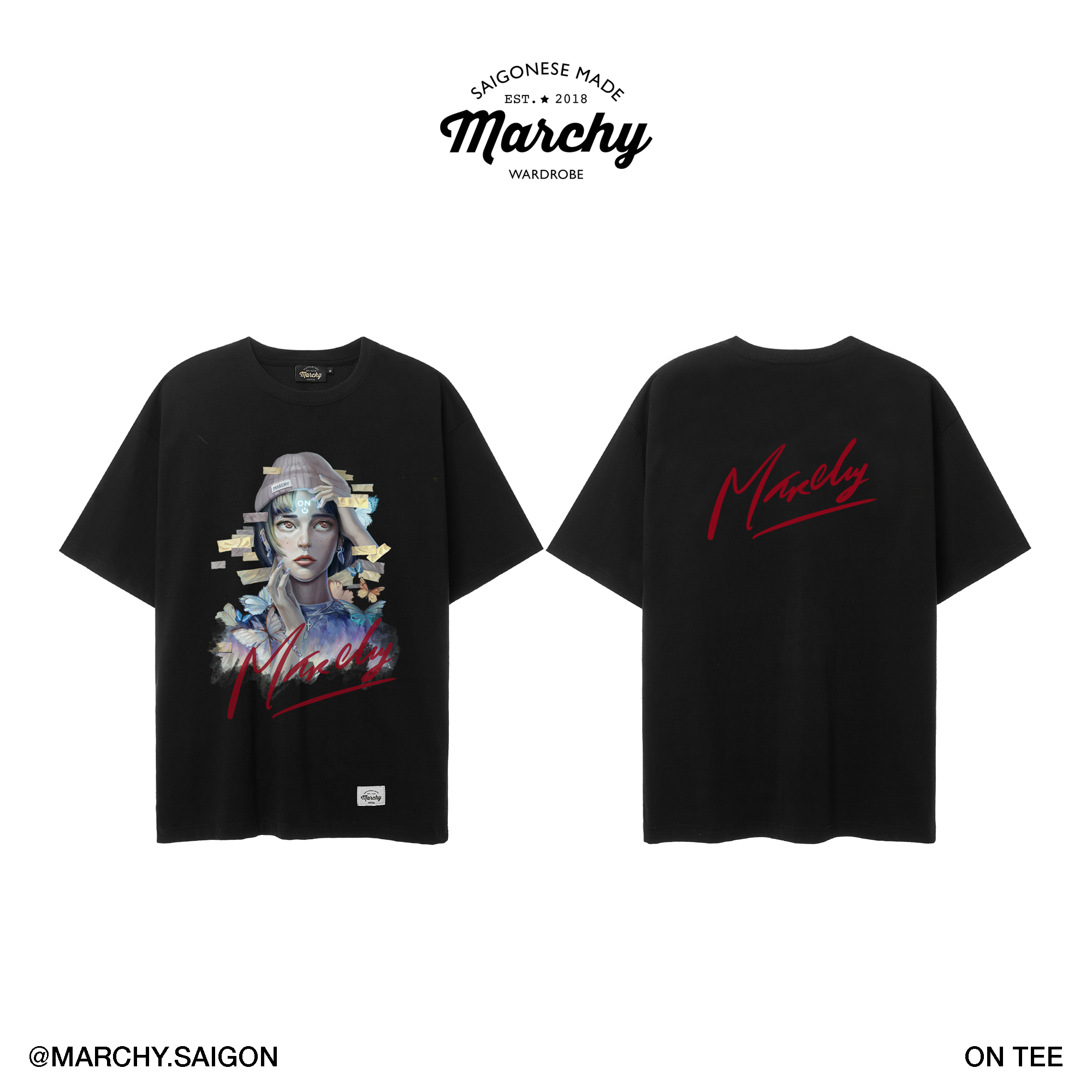MARCHY - ON Tee - Áo thun cổ tròn dành cho nam nữ - Áo thun cơ bản, năng động