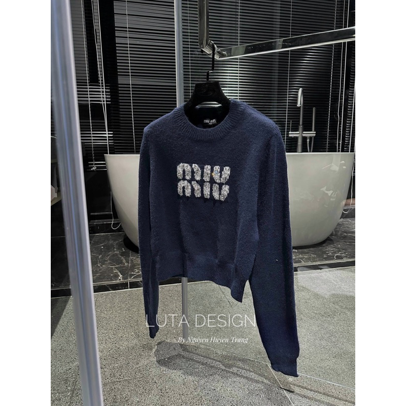 AA18-Áo Len Tay Dài MiuMiu Full Tag Hàng QCCC