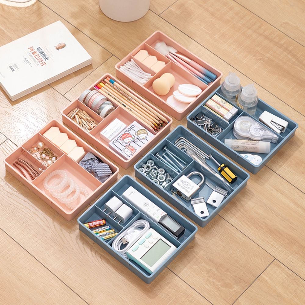VITANG 1Pcs 4 Grids Household Cosmetics Makeup Dustproof Dirt-proof Multi-cell Makeup Organizer Drawer Organizer Cosmetics Container Storage Box