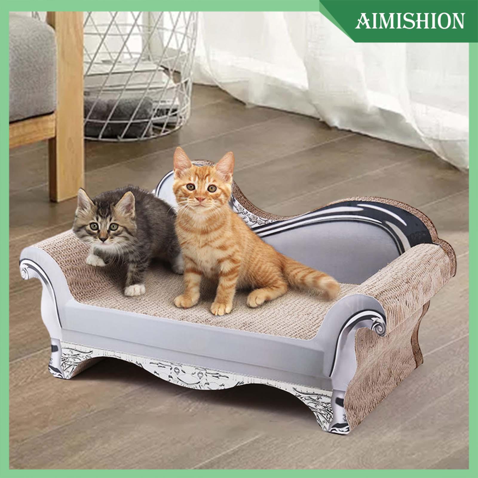 Aimishion Corrugated Cardboard Cat Scratcher Sofa Bed Kitten Sleeping Nest
