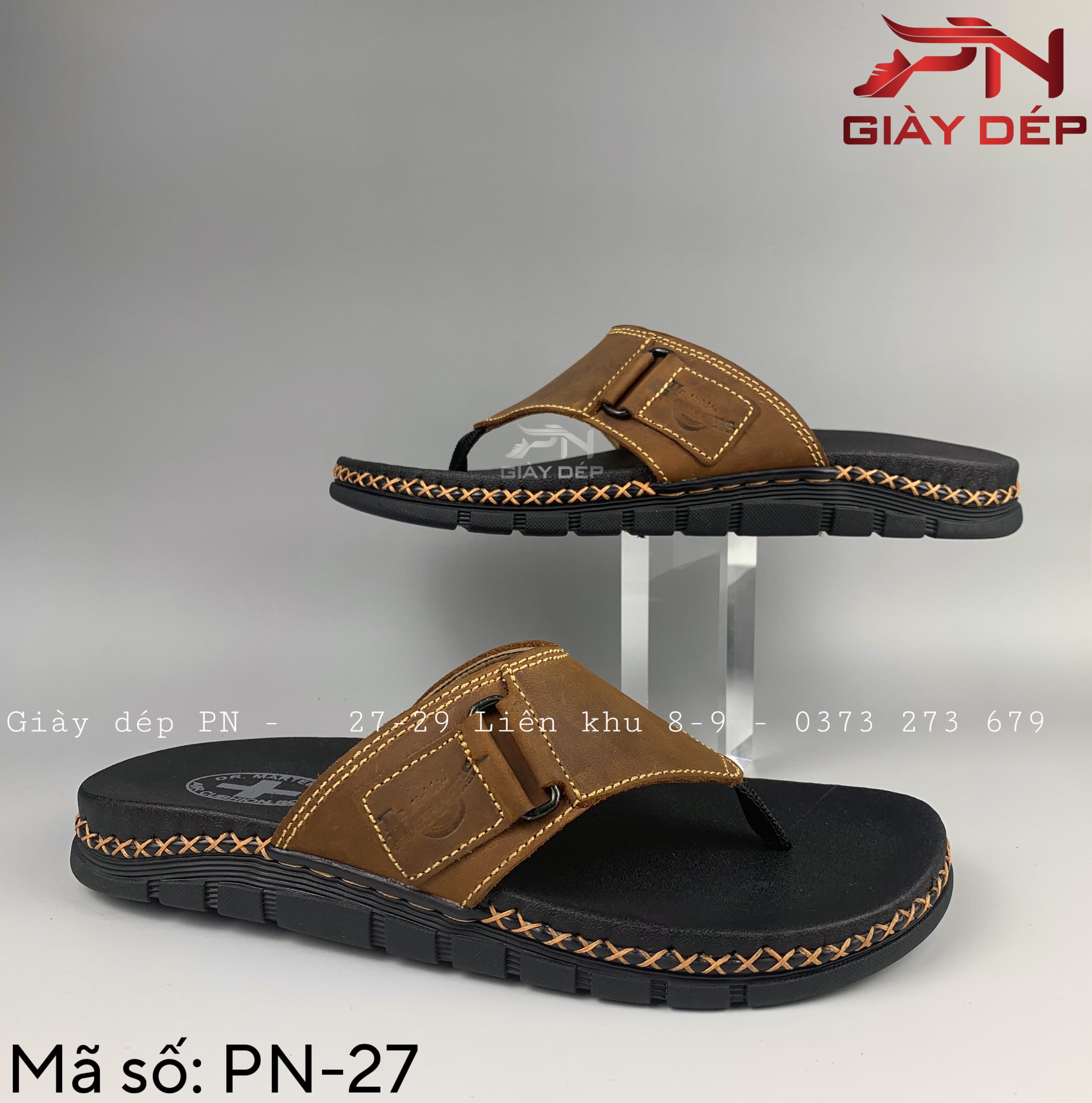 Dép nam dép kẹp nam dr martens fullbox quai da bò sáp độc quyền pn-27