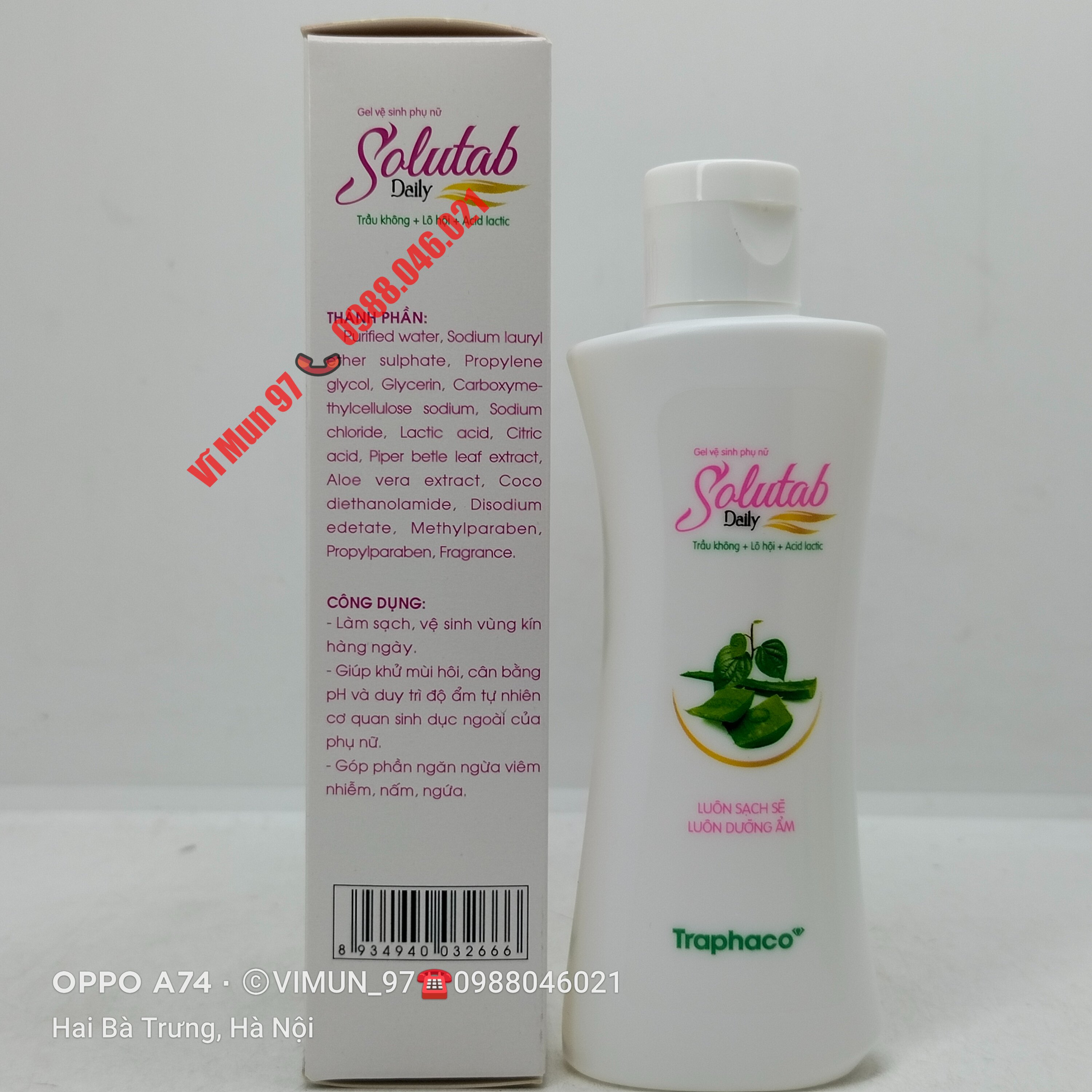 Dung dịch vệ sinh phụ nữ Solutab Daily chai 100ml