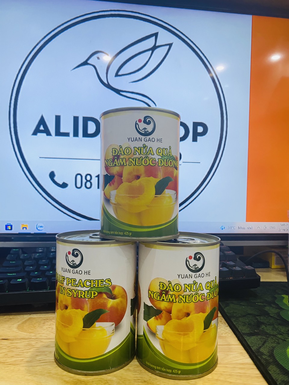 Đào ngâm nước đường 425g