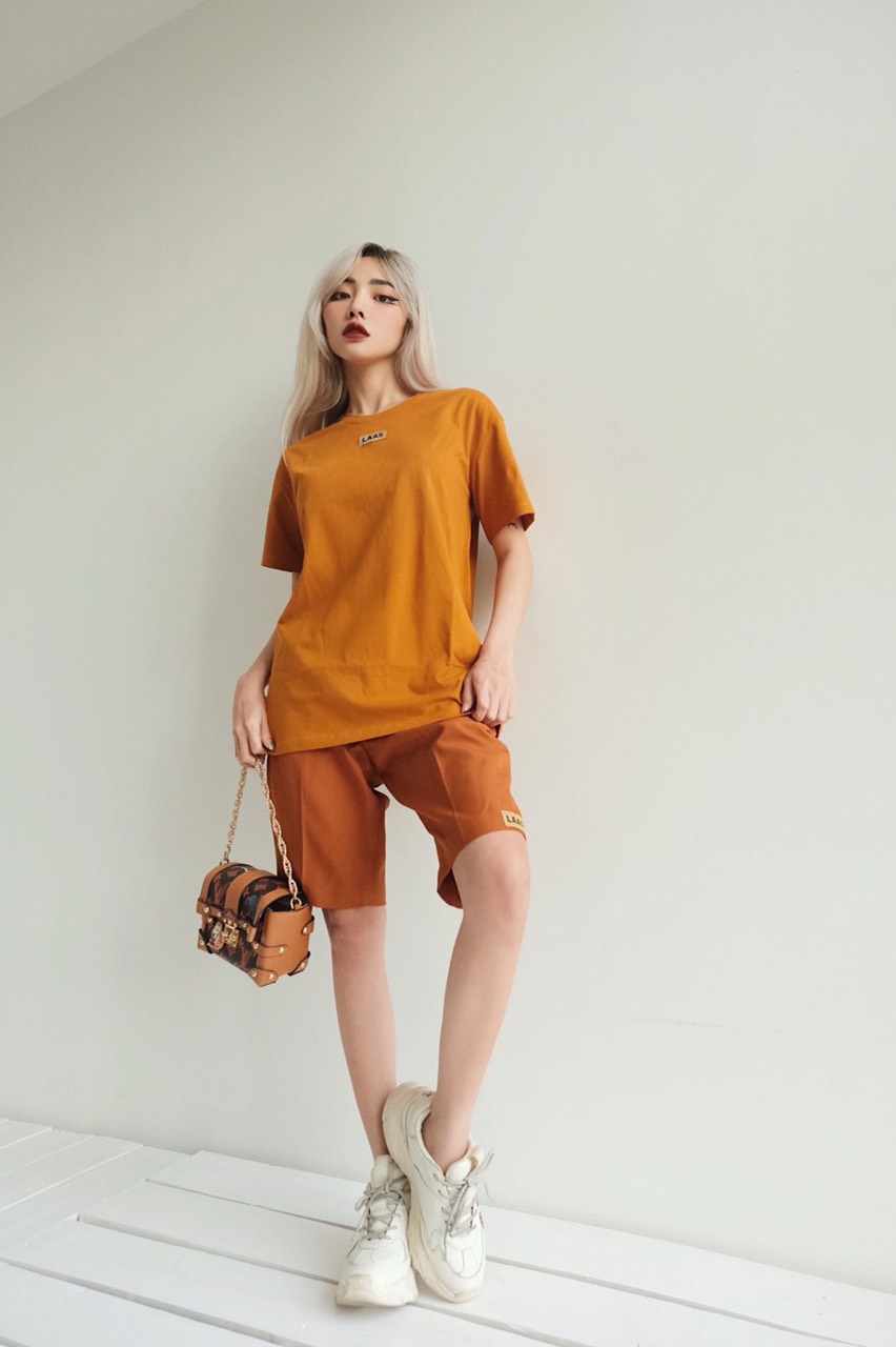 QUẦN SHORT LOGO FABRIC NÂU