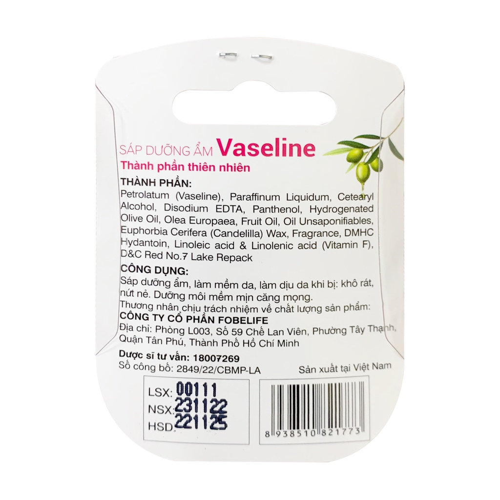 Son dưỡng môi Vaseline Lip Therapy 7g