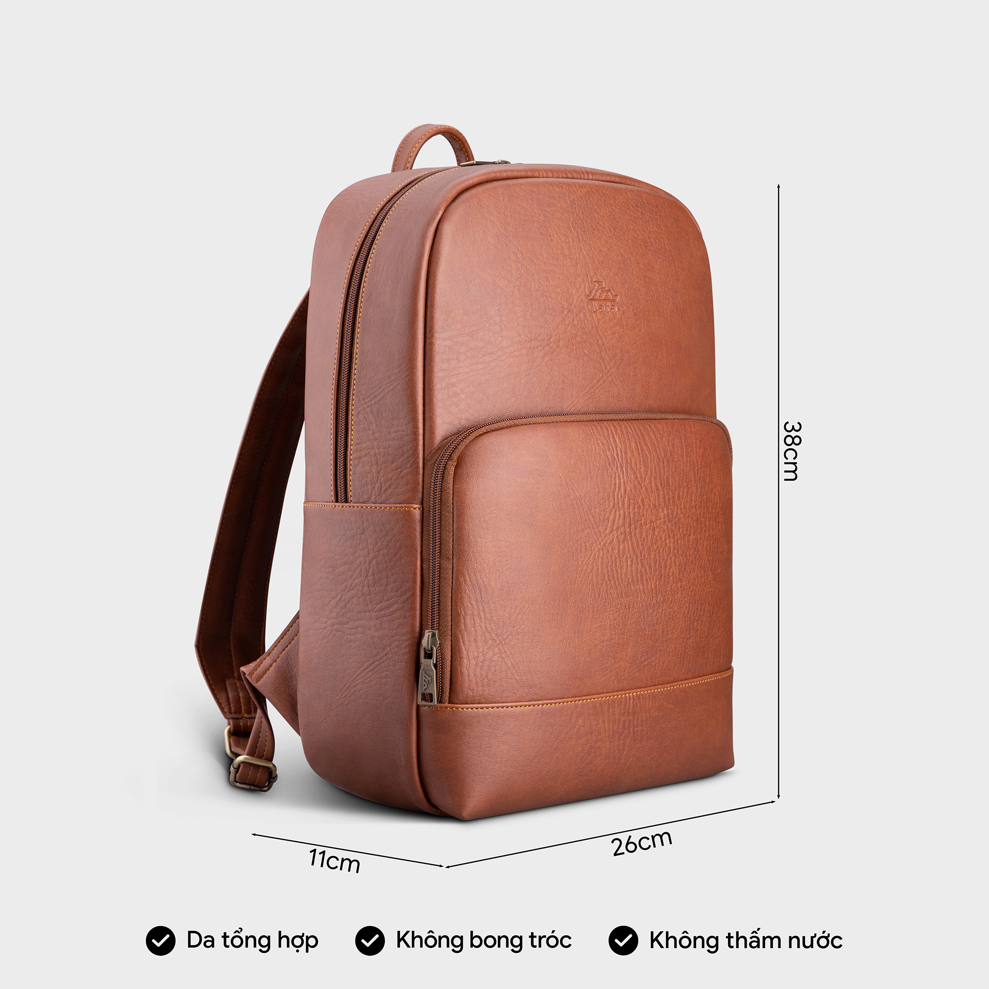 Lata Backpack (Large-Sized Men's Office Fashion - Leather Backpack Bal63)