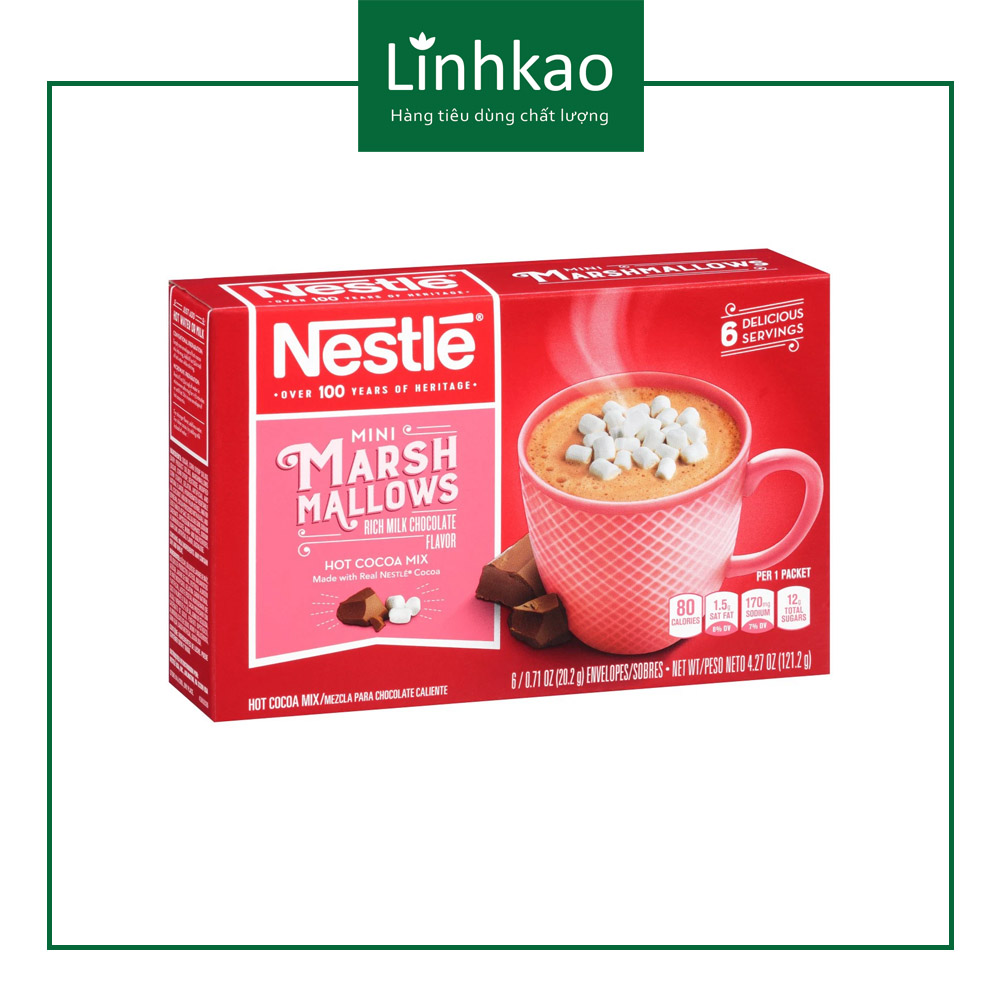 Bột Cacao hòa tan Nestle Mini Marsh Mallows 121.2gr (6 gói)