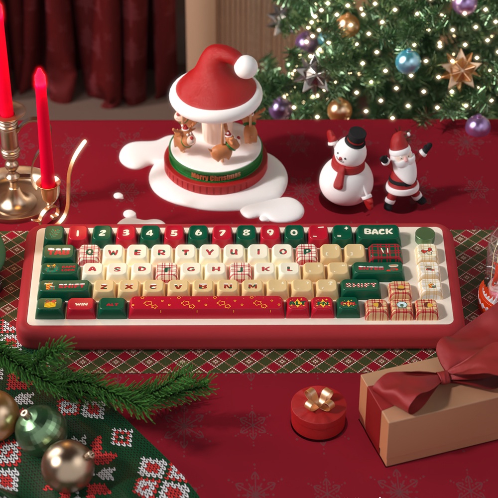 Christmas Eve Original Theme Keycaps Cherry/MDA Height PBT Five-sided Sublimation Mechanical Keyboard Keycaps