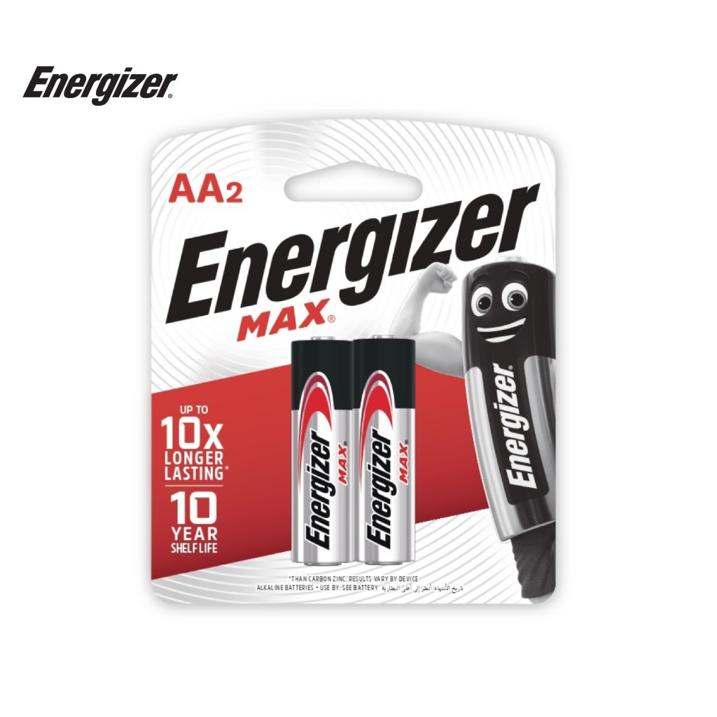 Energizer Max E91 Bp2 Aa Batteries - Pack of 2