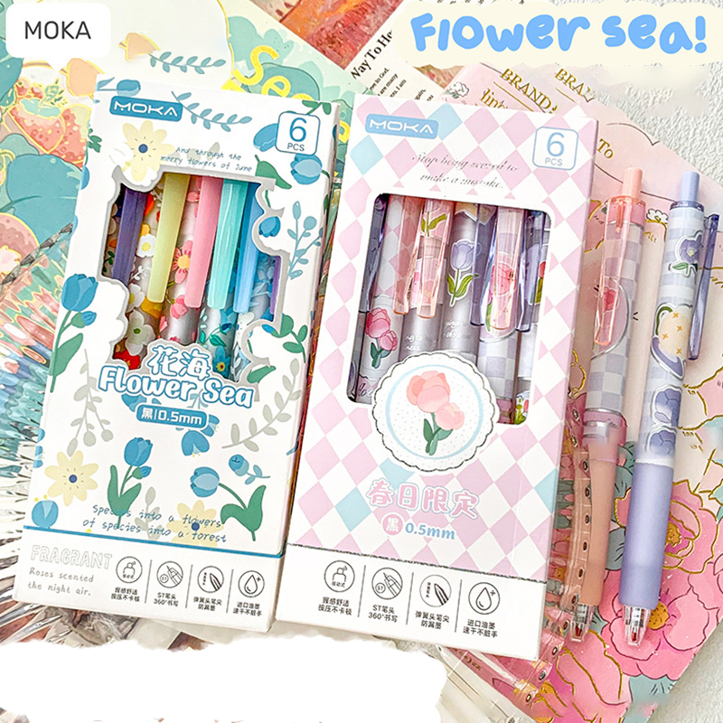 6Pcs/Set%20Spring%20Flowers%20Gel%20Pens%200.5mm%20Black%20Ink%20Kawaii%20Quick%20Drying%20Ballpoint%20For%20Girls%20Writing%20Pens%20School%20Supplies%20Stationery%20Fayshow%20-%20Image%203