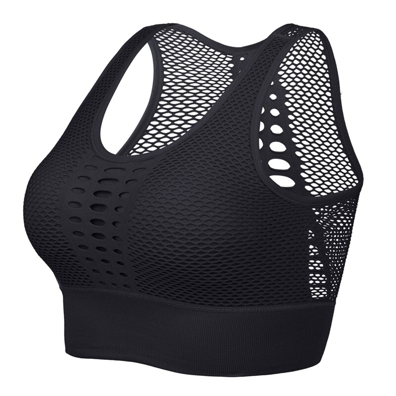 Women Breathable Active Bra Mesh Sports Bras Push Up Gym Fitness