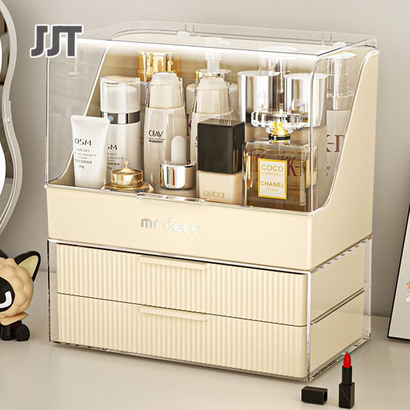 JJT [Miễn Phí Vận Chuyển]Hộp lưu trữ mỹ phẩm hộp lưu trữ chống bụi có nắp hộp lưu trữ lớn hộp lưu trữ đa chức năng loại ngăn kéo kệ tủ quần áo sản phẩm chăm sóc da