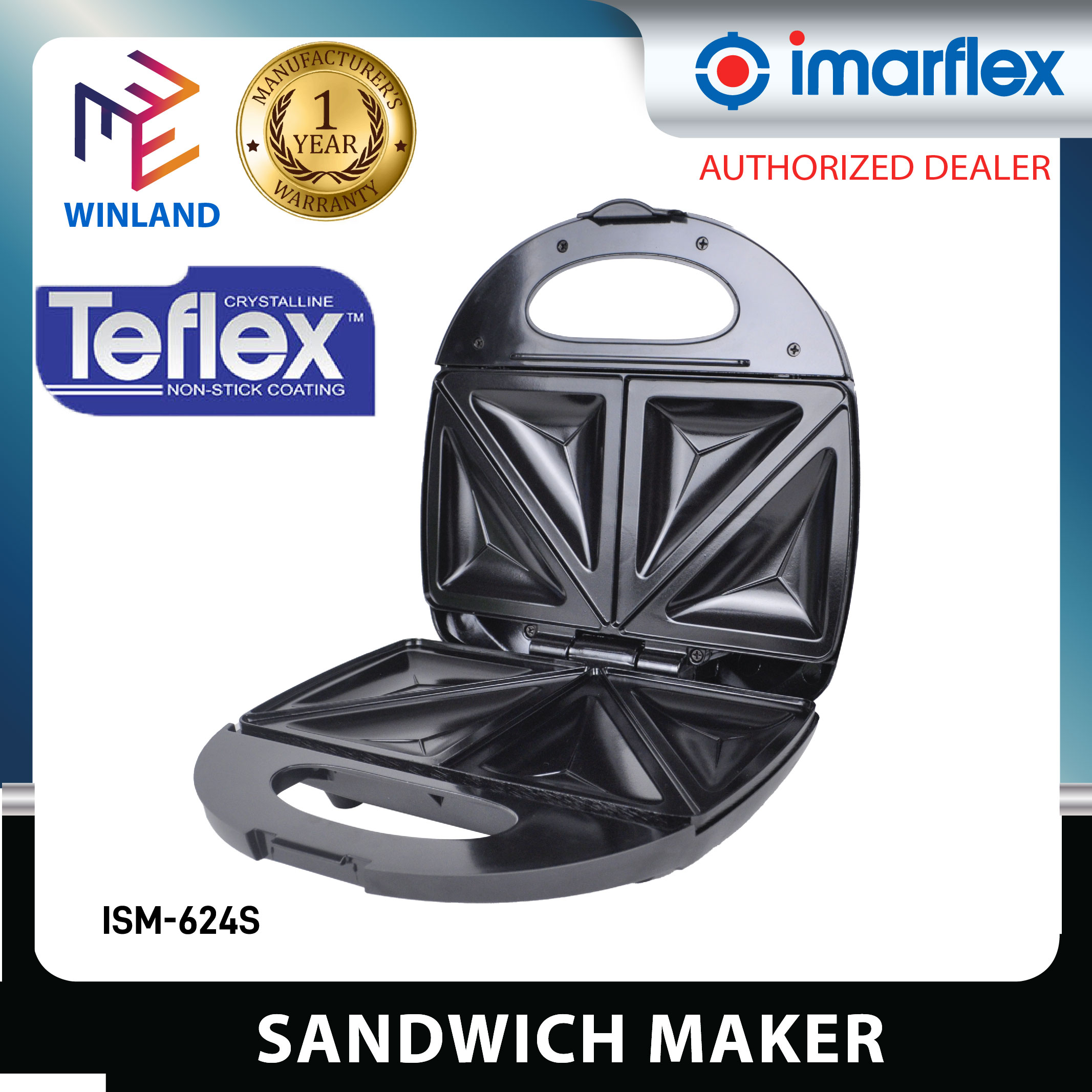 IMARFLEX by Winland ISM624S Quick Toast Sandwich Maker Lazada PH