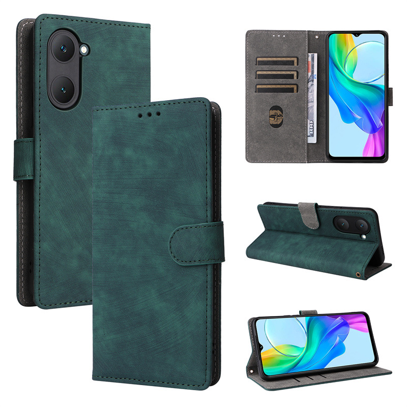 Vivo Y18e 4G/Y28S 5G Wallet Phone Case with RFID Blocking Credit Card Holder, PU Leather Flip Folio Case Wallet with Kickstand Protective Case.
