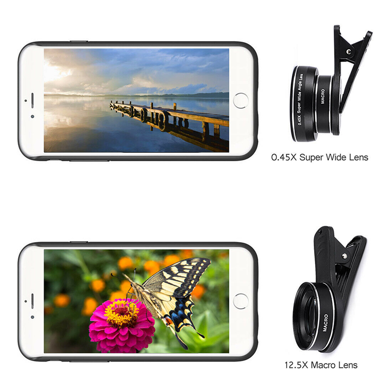 ZTHOME Super Wide Angle 0.45X and 15X Macro Lens Clip-on For iphone Camera Universal