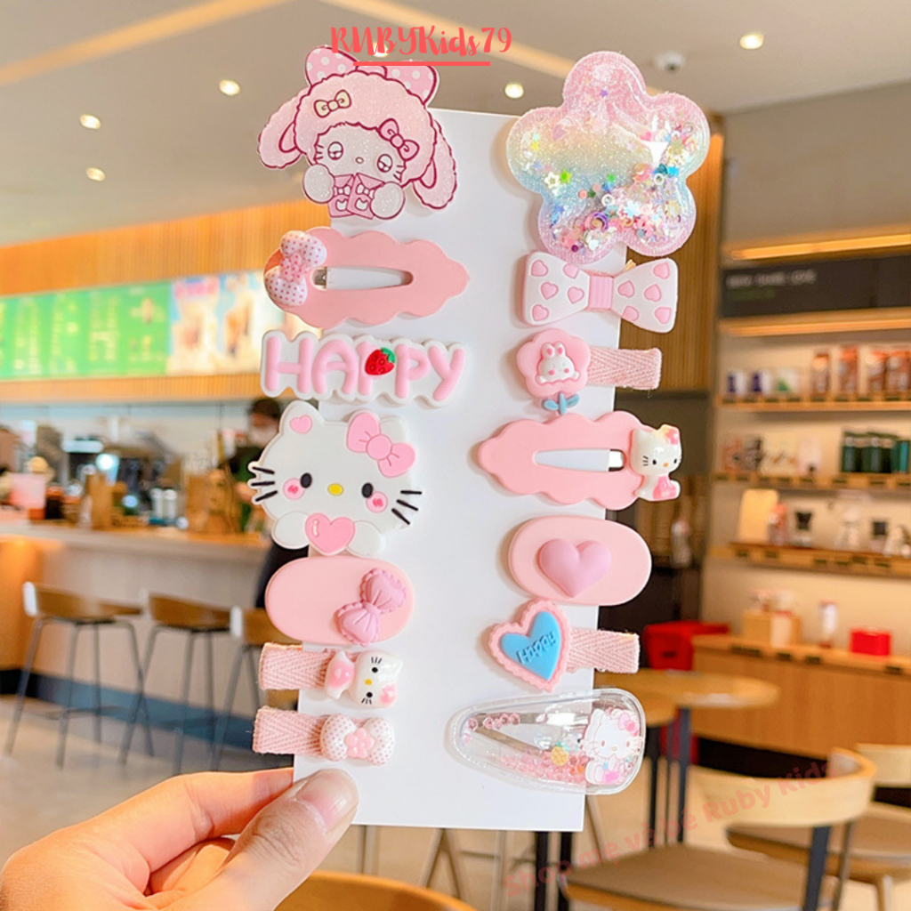 Set 14 Kẹp tóc bé gái đáng yêu, kẹp dễ thương cho bé - rubykids79