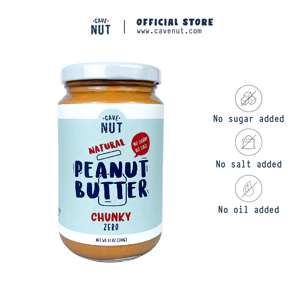 (No Sugar/Salt Added) CaveNut Chunky Peanut Butter Zero (Halal