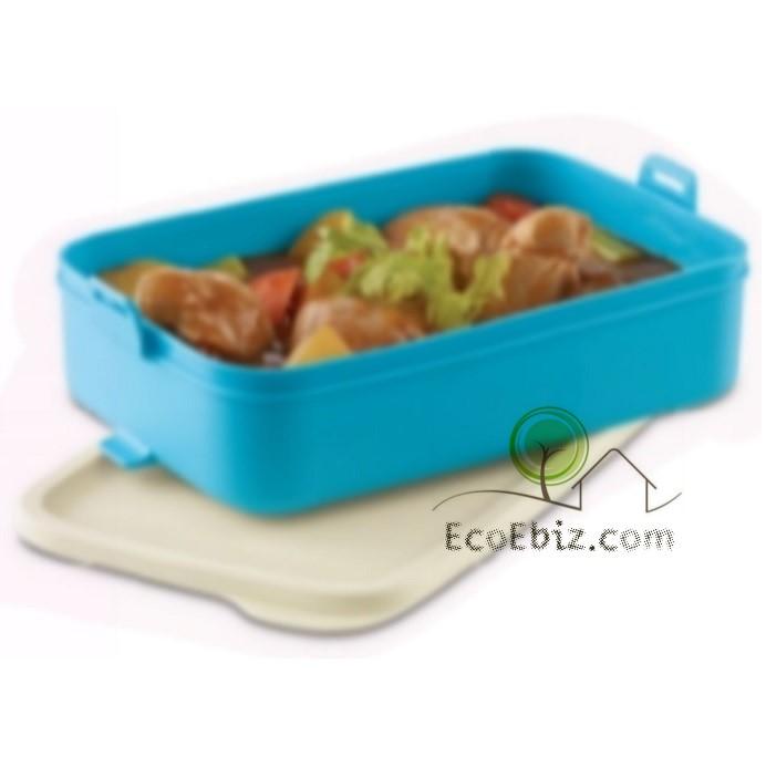 Tupperware Click To Go 900ml [BLUE] Stackable Lunch Box Divided Large