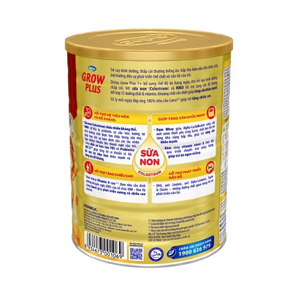 Sữa Bột Dielac Grow Plus 1+ HT 1400g (Sữa Non) (cho trẻ từ 1 - 2 tuổi)