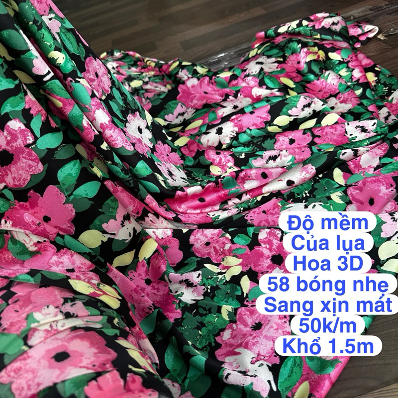 Vải lụa hoa , lụa mango,lụa hoa nhí, may jumsuit không cần lót