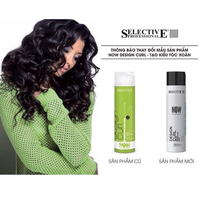 Gel tạo kiểu tóc uốn xoăn Selective Design Curl Now 250ml