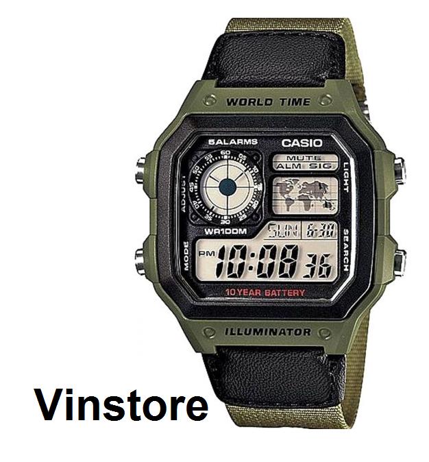 casio illuminator military green