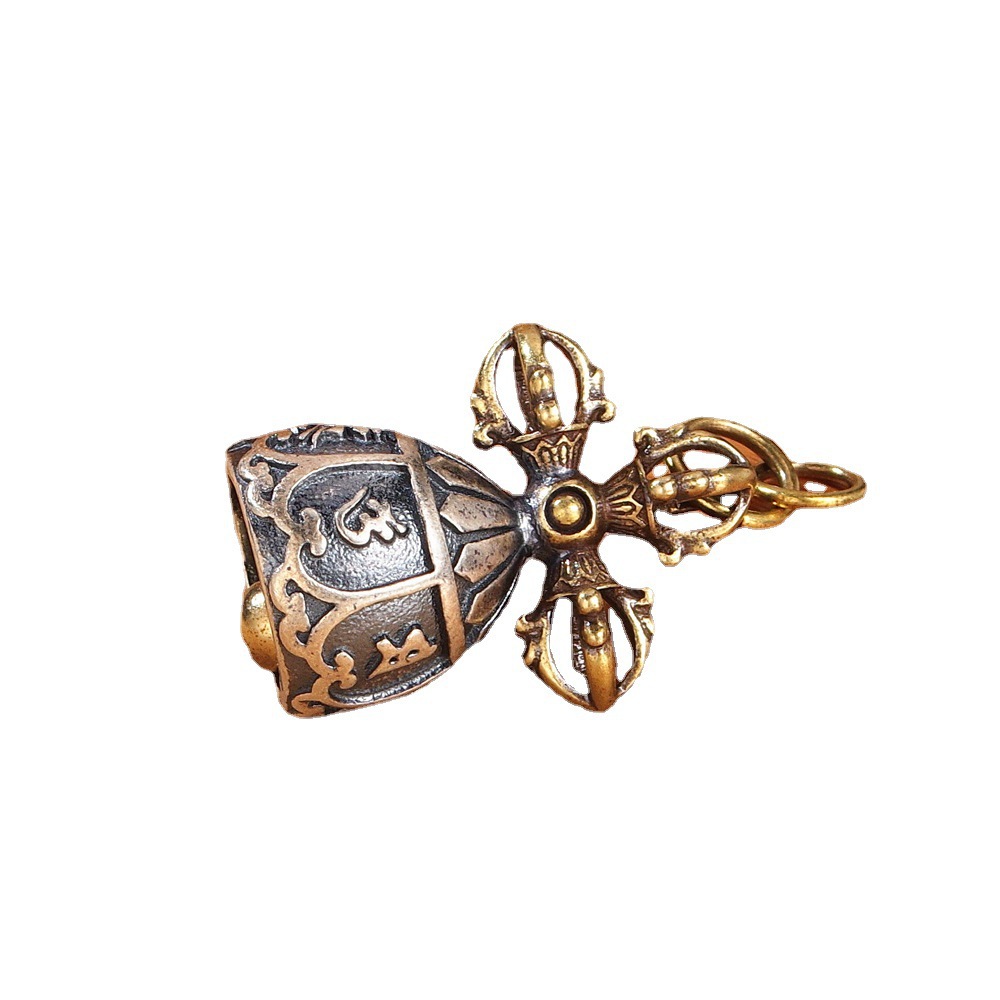 RY-Buddha jewelry, auspicious rune pendant sutra necklace Vajra bell pendant male and female Buddhist sutra pendant amulet to help ward off evil spirits and resolve the crisis in the Year of the Dragon