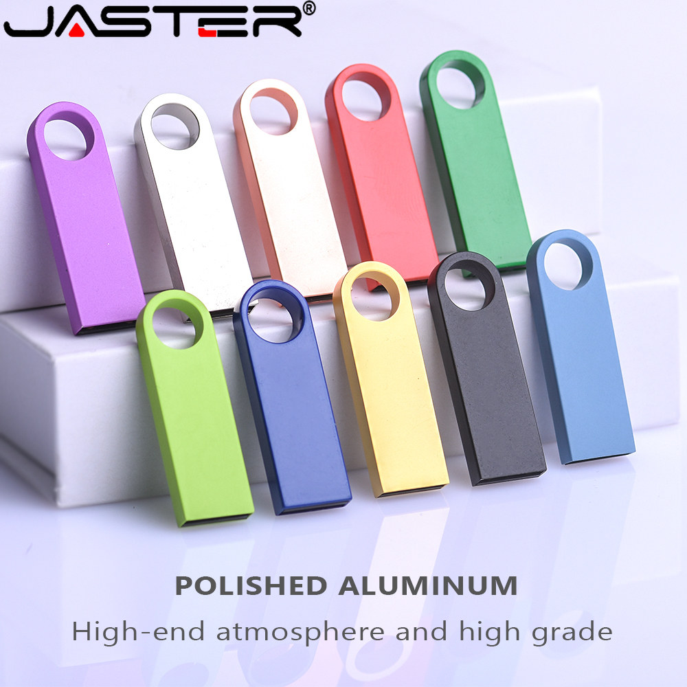 JASTER Metal 10 PCS LOT Mini 2.0 USB Flash Drive 128GB Free Key Ring Memory Stick 64GB Creative Business Gift Pen Drive 32GB 8GB. 