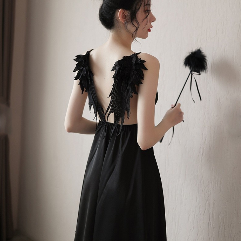 [Che tên] Váy ngủ lụa nữ 2 dây kèm đôi cánh thiên thần Back Angel