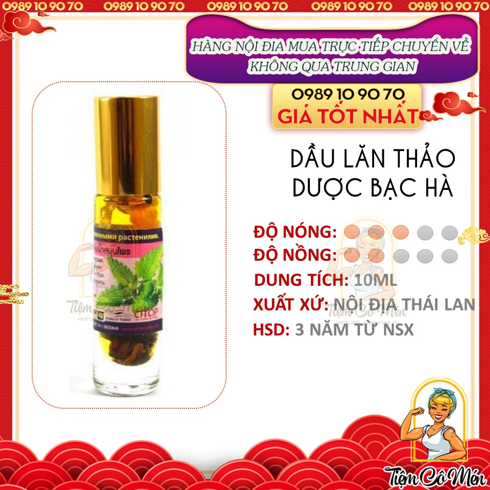 Dầu lăn bạc hà 11 vị thảo dược banna oil balm with herb 10ml - nội địa thái lan
