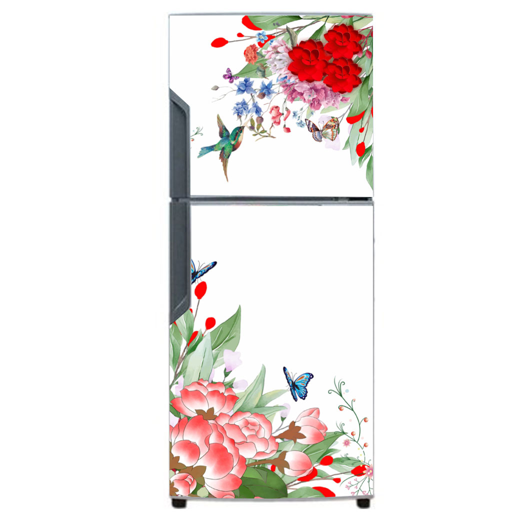 [HCM]Decal dán trang trí tủ lạnh Cao Cấp - Mẫu hoa đẹp