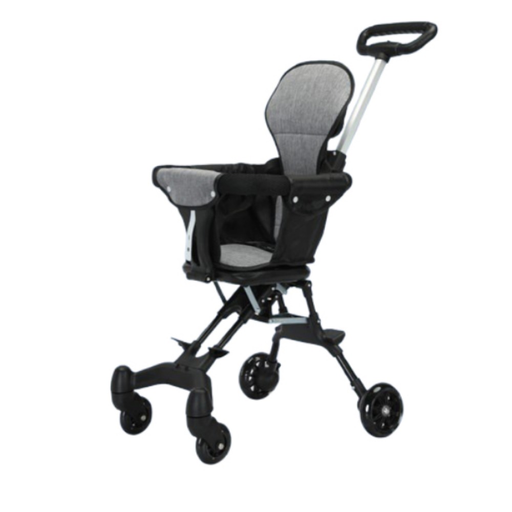 ระบายอากาศได้ รถเข็นเดินทางสี่ล้อ แบบพับได้ 360 °   ล้อ รถเข็นเด็กพับได้ ที่นั่งแบบสองทาง ปรับได้ รถเข็นเด็กแบบสองทาง กลางแจ้ง